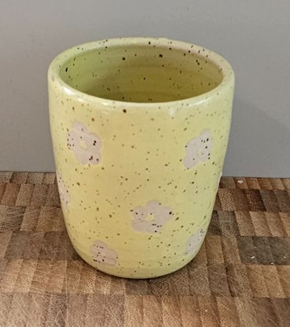 Ceramic Espresso Tumbler - yellow daisy