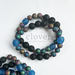 Diffuser Bracelet ~ Eco Friendly Recycled Glass ~ Rainbow Druzy Agate ~ Lava Beads ~ Essential Oil ~ Aromatherapy ~ Gemstone Bracelet