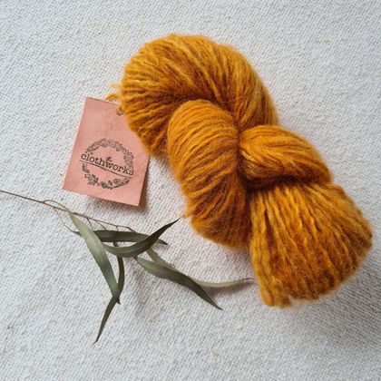 Wool Mohair yarn naturally dyed with Eucalyptus