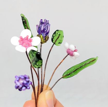 Glass Art - Spring Mini Flower Specialised Bouquet