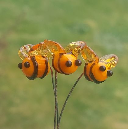 Glass Art - 3 Tiny Bees