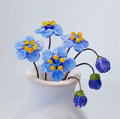 Glass Art - Forget Me Nots - Midi Bouquet