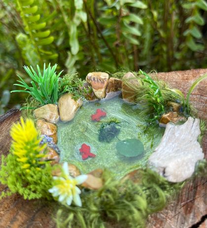 ✨ CUTE  - FAIRY POND with 2 GOLD FISH ✨