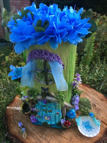 ✨ LGE - BRIGHT BLUEBELL FAIRY FLOWER HOUSE ✨ - Fairy Broom & Glitter Fairy Bath