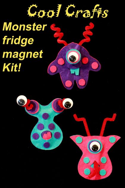 Fridge magnet Monsters - simple 'Cool Craft' kit for children