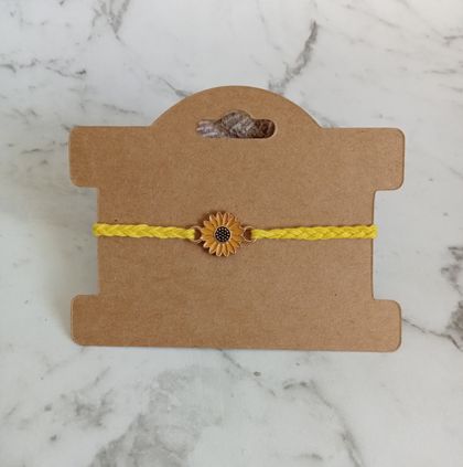 Sunflower Charm Plaited Bracelet 