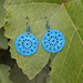 Crochet Earrings - 100% Cotton - Peacock Blue