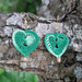 Crochet Earrings - 100% Cotton - Variegated Green