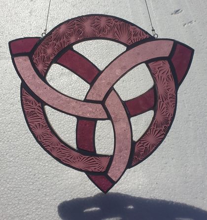 Large Stained Glass Celtic Knot – Purples