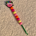 4MM PINKS & YELLOW & ORANGE BEADED CROCHET HOOK