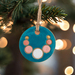 Ceramic Christmas Tree Decoration Blue Circles