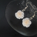 Vintage Rose drop earrings - fused glass