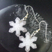 Winter snowflake drop earrings - pink fused glass