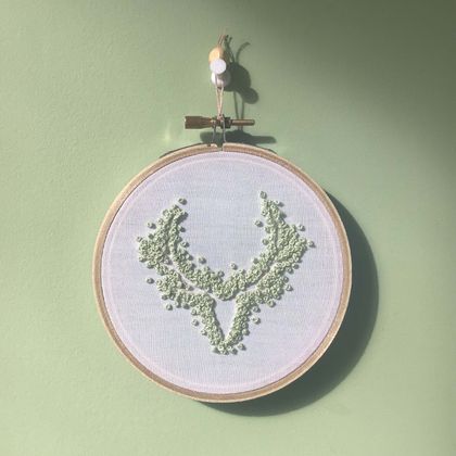 Deer Negative Space Embroidery