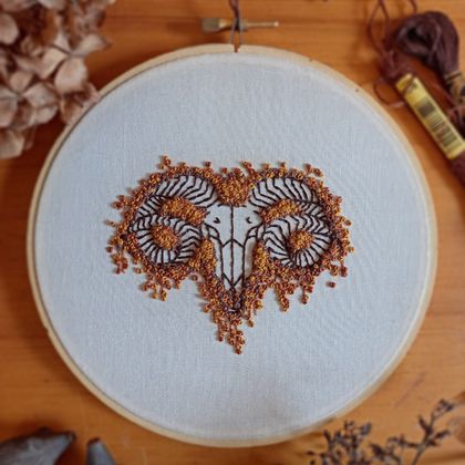 Autumn Ram Embroidery