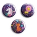 Set of 3 Illustrated Magical Herd of Button Magnets