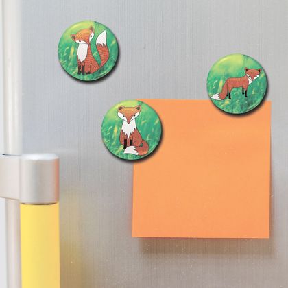 Mini Button Magnets - Forest Foxes