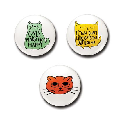 Set of 3 Sassy Cat Magnets
