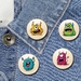 Fuzzy Funny Monsters badge set