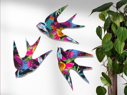 Neon Garden  Wall Art  - Set of 3 NZ Native birds
