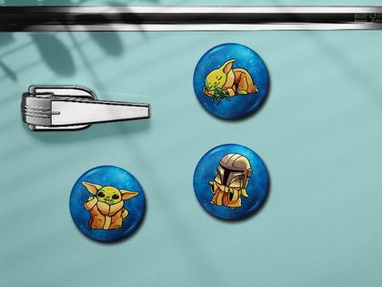 Mini Button Magnets - Baby Yoda