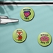 Mini Button Magnets - three fun Puns