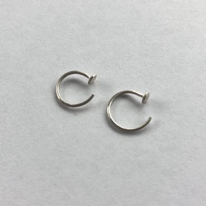 Silver rings for nose and helix ear piercing, 2pcs