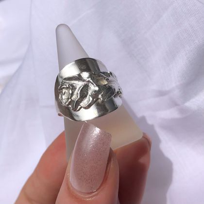 Sterling Silver Rose Ring C)