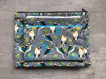 SALE - Birds Fishing For Something - Zipper purse bag set