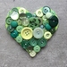 Button Hearts - Green