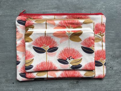 Pohutukawa  - Zipper purse bag set 