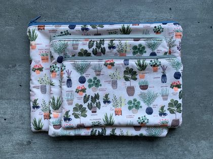 House plants  - Zipper purse bag set 