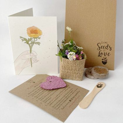 Mae card with seeded heart and plating kit