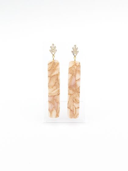 Peach and Gold Polymer Clay Earrings