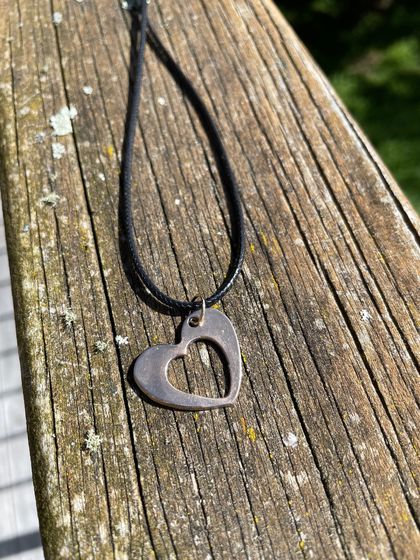 Bronze Cutout Heart Pendant