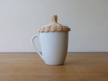 Handwoven Natural Rattan Cup Cover