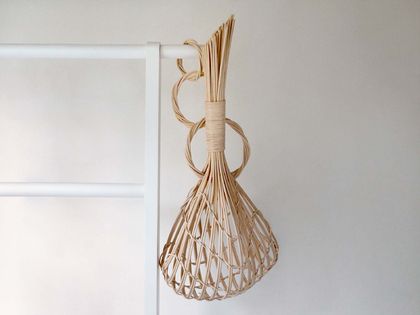 Handwoven Natural Rattan Hanging Onion Basket