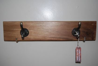 Wooden wall mounted coat rack