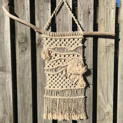 Natural earthy macraweave wall hanging 