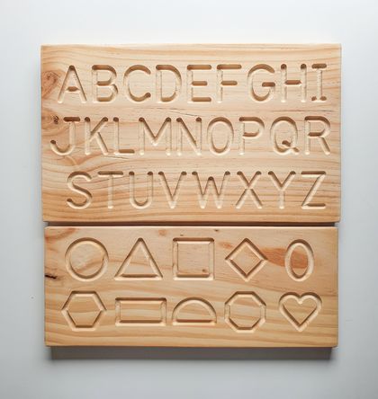 Combo set of double-sided tracing boards – ABCs, Number & Shape
