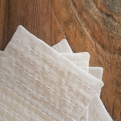 Linen Coasters - hand quilted