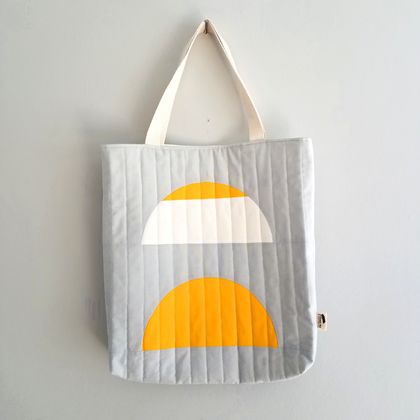 Modern Geometric Padded Tote Bag