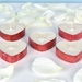 Set of five recycled heart shaped passionflower scented soy tealights