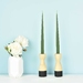 Pair of soy/beeswax blend dipped taper candles – olive green