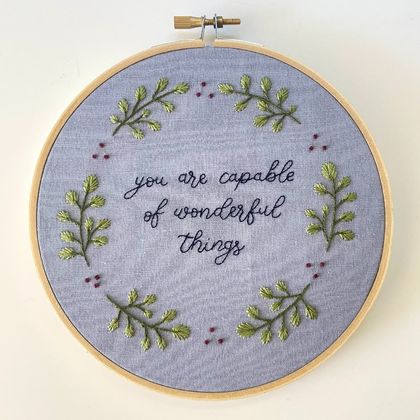 Positive affirmation embroidery 